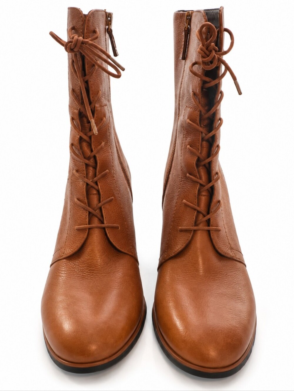 Franco Sarto Brown Leather Lace Up Block Heel Boots | Size 11 - Picture 11 of 15